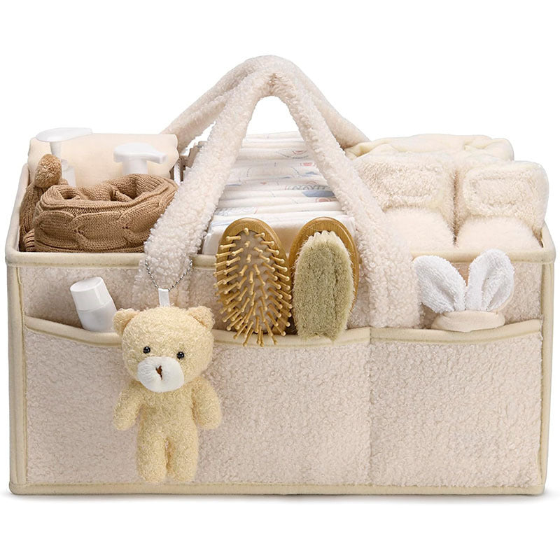 Panier de Rangement Bébé XL en Sherpa – Multi-Compartiments