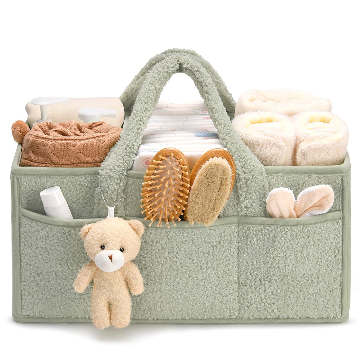 Panier de Rangement Bébé XL en Sherpa – Multi-Compartiments