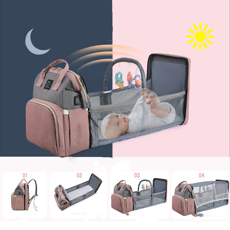 Sac à Langer Multifonction 3-en-1 avec Lit Bébé Intégré